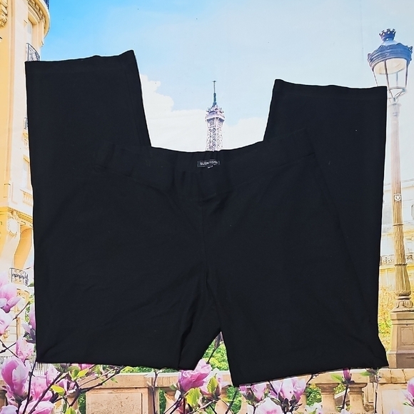 Eileen Fisher Black Wide Leg Stretchy Pants Size Medium - Picture 2 of 5